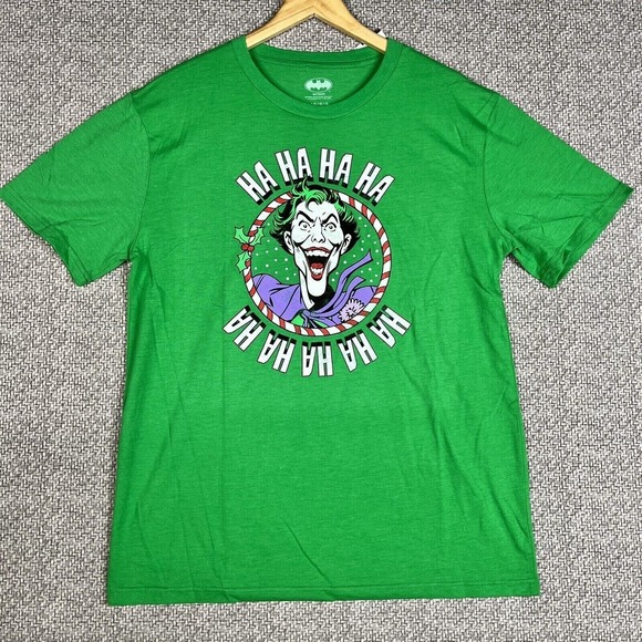 DC Comics Other - DC Comics Batman JOKER HA HA HA Christmas T-Shirt Men Adult LARGE Green